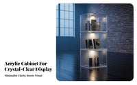 Acrylic Figure Showcase Imitation Glass Look Lego Display Box High Clearness Transparent Display Case for Collectors, Adults, Home, Study, Playroom