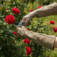 Thornproof Work Gloves with Reinforced Palm Flexible Cowhide Gloves Long-Lasting Comfortable for Gardeners