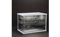 Industrial Style Warehouse Display Case Desktop Display Cabinet with Dust Cover 3-Tier Miniature Scene Clear for Tabletop, Room Decor