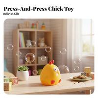 Cute Design Bubble Blowing Chicken Toy Desk Ornament Squishy Chick Toy Ultra Soft for Children, Adults, Office