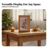 Aura Point Crystal Frame Stones 7 Chakras Picture Frame Spiritual Gift Aura Point Stone Wall Art for Aura Balancing Practitioners, Restorative Room