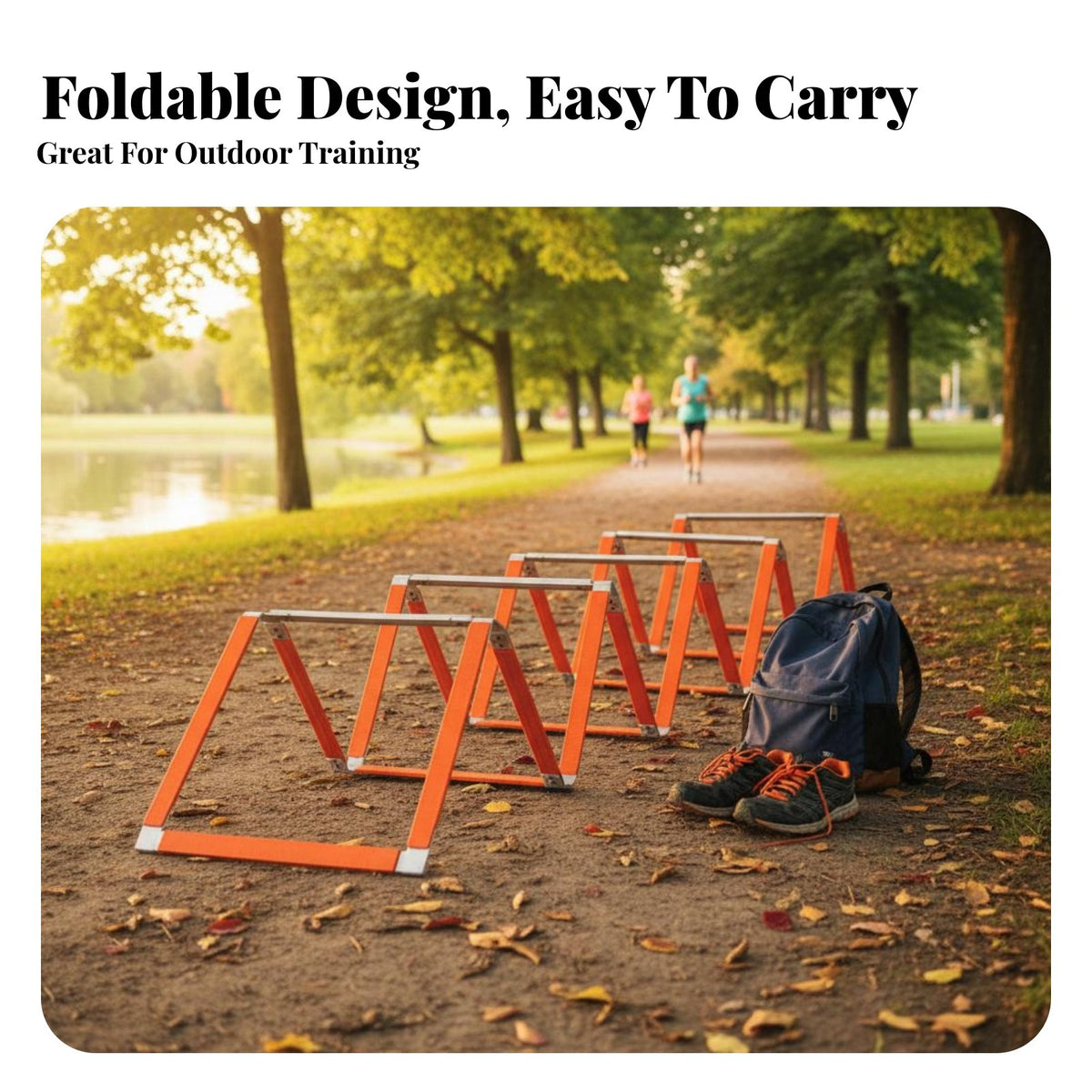 Long-Lasting Soccer Footwork Coach All Ages & Skill Levels Soccer Training Hurdles Kit Quick Setup Speed Training Equipment Set 2-in-1 Design for Athletes, Kids, Outdoor, Gym