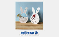 Three-Dimensional Hare Oval Decorative Flower Arrangement, Easter Plaster Resin Cast, Multi-Purpose DIY Craft Tool