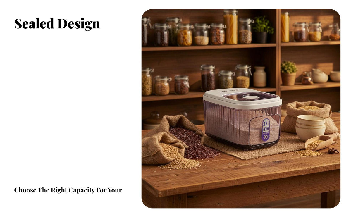 Rice Storage Bin Moisture-Resistant Airtight Rice Container Airtight Grain Container Multipurpose Flour Storage Canister