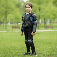 Vest with Guards Stiff-Cover Guarding Gear Set with Guards Zip-Front Vest for Kids, Balance Bike Riding, Motorcycle Training