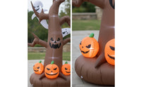Halloween Inflatable Tree with Pumpkin and Specters Lighted Halloween Inflatable Tree Waterproof Yard Decoration for Lawn