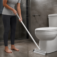 V-Shaped Long Handle Floor Scrub Brush for Bathroom Tile Grout Cleaning