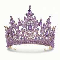 Rhinestone Crown Tall Rhinestone Crown Large Gemstone Headpiece for Stage Performances, Weddings