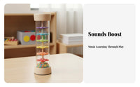 Auditory Play Cylinder Educational Wooden Rainmaker Shaker Colorful Design Wooden Rain for Young Children, Infants, Music Class, Preschool