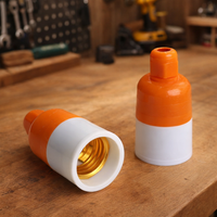 Ceiling Light and Outdoor Light E27 Lamp Holder for Garage Lighting, Flame Retardant Bulb Holder, 800 Pack Shockproof E27 Screw Base, Orange