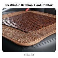 Anti-Slip Bamboo Car Seat Cushion Breathable Cooling Car Seat Pad Sweat-Resistant for Forklift Operators, Truck Drivers, Summer, Long Drives