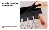 Closet Hat Hanger No Drill Sturdy Clips Versatile Storage for Home