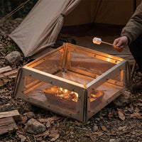 Campfire Stand Wind Shield Stainless Steel Foldable Portable