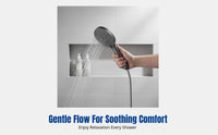 Pressurized Shower Head, 5 Spray Modes, Silicone Tip, Bathroom Use