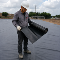 HDPE Waterproof Sheet Impermeable Sheet Black Geomembrane For Aquaculture Ponds Reservoirs Agricultural Ponds