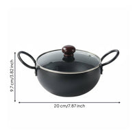 Hand Hammered Iron Pot Physical Non Round Bottom Soup Kettle Riveted Handles Japanese Design Nabe Pot for Household