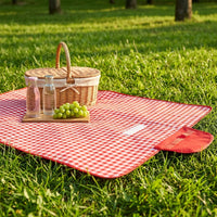 Picnic Blanket and Waterproof Camping Mat for Family Outings, Oxford Cloth Outdoor Mat with Velcro Flap, Sandproof Beach Blanket, Beach Mat