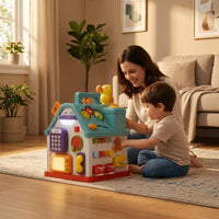 Multifunctional Busy House Toy Carry Handle Birdhouse Activity Toy Activity Toy ABS Plastic Sensory Activity House Fine Motor for Babies, Toddlers, Home Play