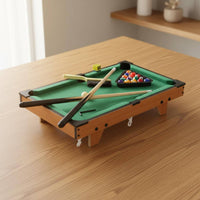 Pool Table Miniature Design Kids Pool Table Toy Improves Hand-Eye Coordination Tabletop Billiards Game for Home