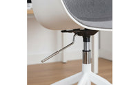 Minimalist Design Adjustable Height Study Chair Quiet-Rolling Wheels Upholstered Swivel Chair Ergonomic Design for Students, Dorm Room