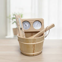 Natural Wood Sauna Accessory Bundle Allcomplete Sauna Pail and Ladle Set Traditional Complete for Homeowners, Home Spa, Bathhouse