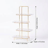 Tiered Cake Stand, Clear Glass Dessert Display Stand with Gold Metal Frame, Cupcake Stand for Birthday Parties & Afternoon Tea