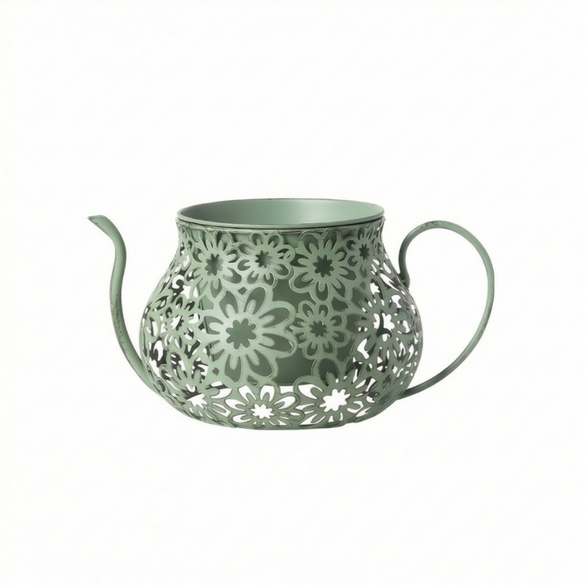 Metal Planter with Saucer Elegant Decorative Flower Pot Long-Lasting
