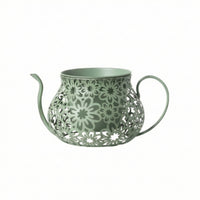 Metal Planter with Saucer Elegant Decorative Flower Pot Long-Lasting