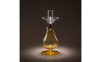 Decorative Pear Candle Holder Amber Candle Holder with Cylinder Sleeve Elegant Candlestick Clear for Brides, Dinner Party, Photo Photography, Wedding Reception