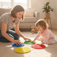 4 Pieces Interactive Silicone Sensory Disc Soft Tactile Sensory Mat Gentle Toy Early Learning for Classroom, Home