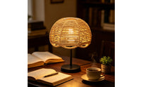 Handwoven Paper Rope Lampshade Natural Woven Lampshade Beige Boho Woven Lamp Shade Cozy for Dining Room, Cafes
