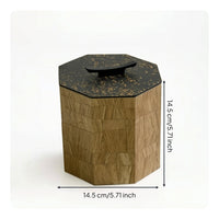 Octagonal Storage Box Decorative Wooden Box with Lid Artisanal for Living Room