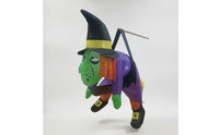 Outdoor Inflatable Witch Lighted Hanging Witch Weather-Resistant Halloween Inflatable Glowing for Homeowners