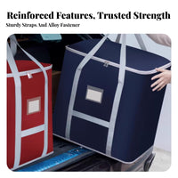 Foldable textile Box Reinforced Handles Foldable Quilt Pouch Stackable for Moving