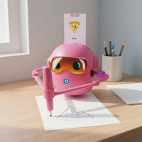 Pen Tip Card-Guided Drawing Toy Button Start Robot Drawing Toy Rounded Body Kids Plaything Visor Eyes for Children
