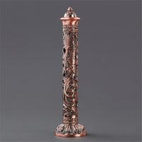 Vertical Scent Vessel Burner Carved Alloy Scent Vessel Burner Cylindrical Decor for Tea Room