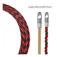 High Tensile Strength Coil Wire Threader Multiple Head Options Wire Fishing Tool Long-Lasting Electrician Cable Tape Wear-Resistant for Electricians, Professionals, Wall Conduits
