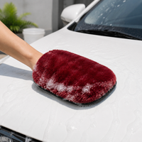 Faux Wool Car Wash Mitt Double Sided for Auto Detailing Scratch Safe Cleaning