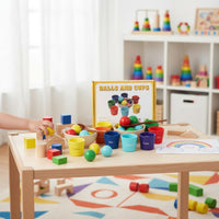Fine Movement Skills Bead Placing Learning Toy Hand-Eye Coordination Child-Centered Bead Sorting Set Safe Materials Wooden Color Sorting Cup Portable for Preschoolers, Kids, Toddlers, Preschool, Classroom, Homeschool