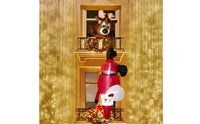 Vertical Hanging Santa Lighted Hanging Inflatable Vibrant Inflatable with LED Outdoor for Homeowners, Retailers