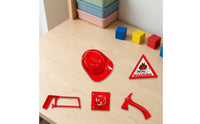8 Pieces Realistic Details Miniature Firefighter Accessory Set Educational Firefighter Role Play Set for Children