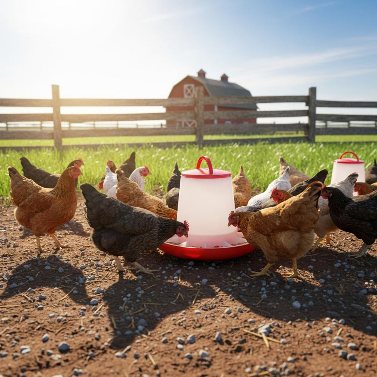 Grid Separation Design Automatic Chicken Feeder Long-Lasting PE Material Automatic Poultry Feeder Easy to Install and Clean for Backyard