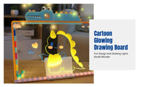 Kids Cartoon Luminous Drawing Board, Erasable Handwriting Pad, Creative Art Toy, Pen Included