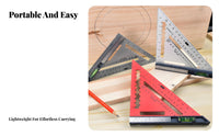 High Precision Adjustable Angle Ruler Easy to Read Scale Multifunctional Triangle Ruler CNC Machined for Woodworkers, Workshop, Construction