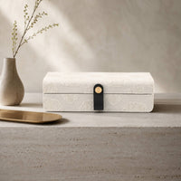 Jewelry Box with Clasp Textured Jewelry Box Compact for Dressing Table