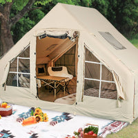 Spacious Inflatable Camping Tent Family Inflatable Cabin Tent Sunshade Shelter Long-Lasting for Campers