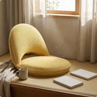 High-Resilience Sponge Lamb-Fleece Floor Chair Low-Sitting Foldable Floor Chair Cushioned Room Seat Back Support for Tatami Rooms