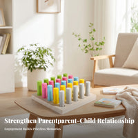 Wooden Peg Board Toy Bright Colors Wooden Peg Board Smooth Pegs Fine Coordination Practice Toy for Young Children, Preschoolers