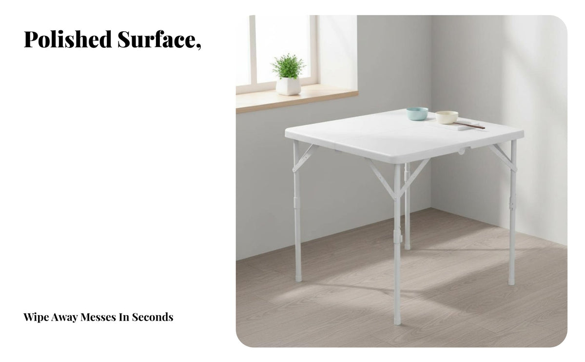 Space-Saving Square Folding Table Foldable Design foldable Square Table Portable Household Furniture Easy to stow for Game players, Apartment Dwellers, Small Spaces, Dormitory, Outdoors, Outdoor Activities