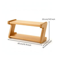 Desktop Storage Organizer Minimalist Desktop Organizer Decorative Wooden Shelf with Two Tiers for Coffee Station